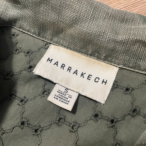 Anthropologie Marrakech Tombolo Vest S small natural army green snap layer boho - Picture 4 of 7